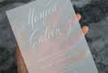 Vogue Script UV Printing Wedding Invitation